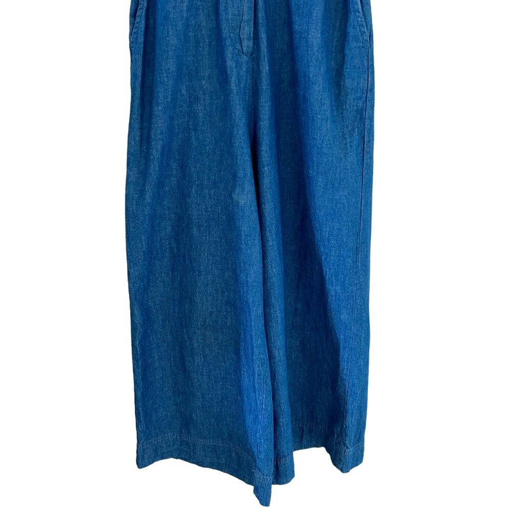 Pilcro & The Letterpress Wide Leg Crop Light Denim Jumpsuit Size 0 - Picture 8 of 16